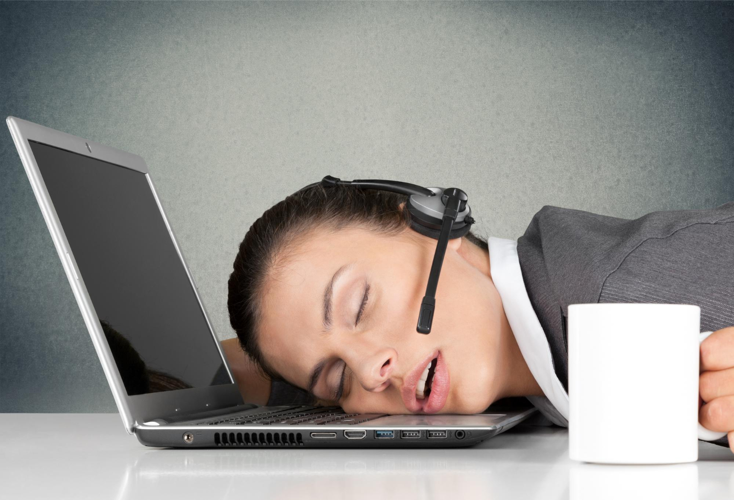 Girl sleeping while Calling